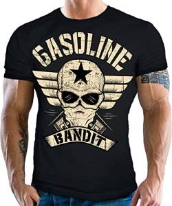 Gasoline Bandit Biker T-Shirt Design Big-Size Print Wing Logo von Gasoline Bandit