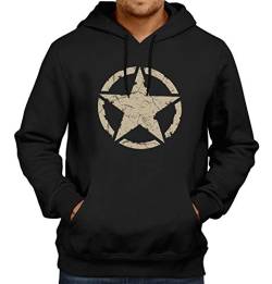 Gasoline Bandit Classic Hoodie für den US-Army Fan: Vintage Star Kapuzenpullover 4XL von Gasoline Bandit