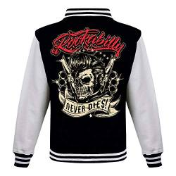 Gasoline Bandit Rockabilly Baseball College Jacke - Never Dies M von Gasoline Bandit