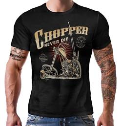 Motorcycle Biker T-Shirt: Chopper Never die 3XL von Gasoline Bandit