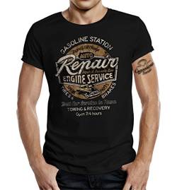 Racer Schrauber Oldtimer T-Shirt: Auto Repair Station von Gasoline Bandit