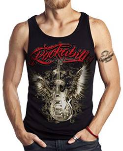 Rockabilly Tank Top Muskel-Shirt: Winged Guitar L von Gasoline Bandit
