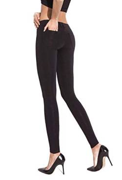 Elegante Damen Leggings Hose mit Taschen Größe L schwarz von Gatta