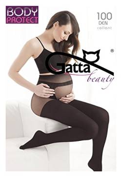 Gatta Body Protect 100den – Strumpfhose für Schwangere mit speziellen Höschenteil weich sehr elastisch matt - Größe 2-S - Nero-schwarz von Gatta