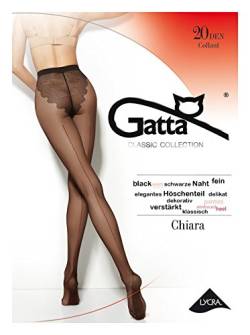 Gatta Chiara Classic - 20den - elegante transparente Feinstrumpfhose mit Naht und Bikinihöschen (2-S, Nero) von Gatta