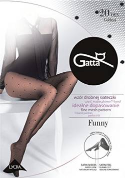 Gatta Damen Feinstrumpfhose mit Muster 20den (429-05) - Damen Strumpfhose mit feinem Netzmuster schwarz - Größe 2-S - Nero von Gatta