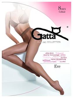 Gatta Eve 8den - elegante dünne transparente Seiden-Feinstrumpfhose - Größe 2-S - Schwarz von Gatta