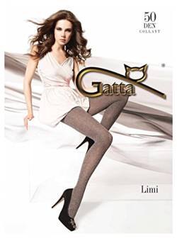 Gatta Fashion Limi 03-50den – blickdicht dezent gestreift gemusterte Strumpfhose Cafe-Melange-Farben - Größe 2-S - Melange Braun von Gatta