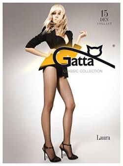 Gatta Laura 15den - klassisch elegant transparente Feinstrumpfhose - halbmatt mit verstärktem Miederteil - Größe 2-S - Beige von Gatta