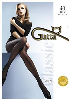 Gatta Laura 40den - transparente halbmatte Damen Feinstrumpfhose aus Lycra - Größe 4-L - Schwarz von Gatta