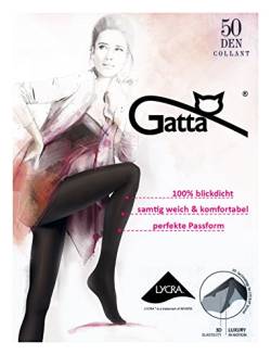 Gatta Satti Matti - 50den - elegante seidenmatte blickdichte Strumpfhose aus Lycra 3D - Größe 4-L - Grafit von Gatta