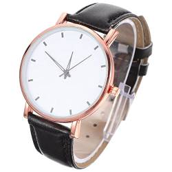 Gatuida Business Armbanduhr Casual Uhr Leder Gürtel Uhr Dünne Quarzuhr für Geschenk, Schwarz, 24X4cm, Modisch von Gatuida
