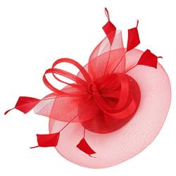 Gatuida Feder Haarspange Hut Kopfschmuck Für Frauen Fascinator Mit Schleier Faszination Für Fascinator Haarspangen -Fascinator-Hut Damen-Stirnband Leinengarn Bankett Seide Mode von Gatuida