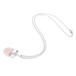 Gatuida Kristallhalsketten 1 Stück Rosenquarz Anhänger Halskette Grace Peach Blossom Geburtsstein-Halskette von Gatuida