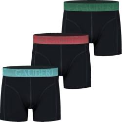 Gaubert Boxershorts Unterwäsche Herren Premium 3 er Pack Bambus Viskose Nachhaltig Schwarz Farbig (as3, Alpha, l, Regular, Regular, Schwarz) von Gaubert