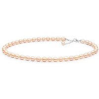 Gaura Pearls Perlenkette Leicht rosa reisförmig 7.5-8 mm, 45 cm, echte Süßwasserzuchtperlen, 925er rhodiniertes Silber von Gaura Pearls