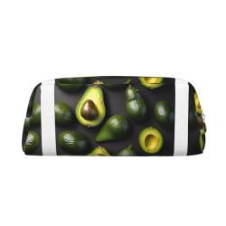 GaxfjRu Federmäppchen aus Leder mit Avocado-Obstmuster, niedliches Stifteetui, kleines Federmäppchen, schöne Schreibwarentasche, tragbare Kosmetiktasche, Reißverschlusstasche von GaxfjRu