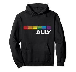 Proud Ally Bars Equality LGBTQ Rainbow Flag Gay Pride Ally Pullover Hoodie von Gay Pride Clothes LGBTQ Ally LGBT Men Women Gift