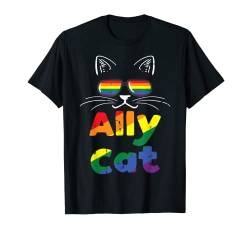 Ally Cat Pride Monat Straight Ally Homosexuell LGBTQ LGBT Frauen T-Shirt von Gay Pride Shirts LGBTQ Ally LGBT Men Women Gift