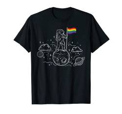 Astronaut Moon Rainbow Flag Space LGBTQ Gay Pride Ally T-Shirt von Gay Pride Shirts LGBTQ Ally LGBT Men Women Gift