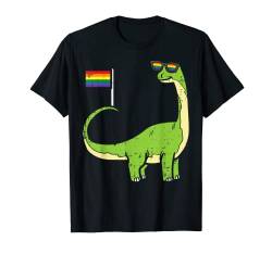 Brontosaurus Dinosaur Dino LGBTQ Rainbow Flag Gay Pride Ally T-Shirt von Gay Pride Shirts LGBTQ Ally LGBT Men Women Gift