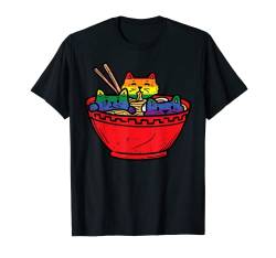 Cats in Ramen Anime Food LGBTQ Rainbow Flag Gay Pride Ally T-Shirt von Gay Pride Shirts LGBTQ Ally LGBT Men Women Gift