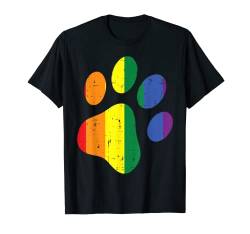 Dog Paw Print LGBTQ Rainbow Flag Gay Pride Ally Dog Lover T-Shirt von Gay Pride Shirts LGBTQ Ally LGBT Men Women Gift