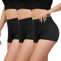 Gayhay 3er Pack Kurze Leggings Damen High Waist Radlerhose Damen Kurz für Kleid Hotpants Sport Shorts Sporthose,Schwarze*3,S/M von Gayhay