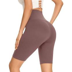 Gayhay Radlerhose Damen Knielang High Waist Kurze Sporthose Radler Yoga Shorts Leggings Sommer Rosa,L-XL von Gayhay