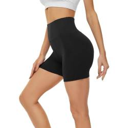 Gayhay Radlerhose Damen Kurze Leggings Sport Shorts Sommer Hotpants Boxershorts unter Kleid Hoher Taille Schwarze,S-M von Gayhay