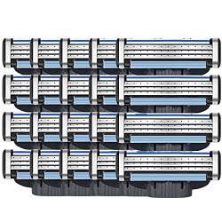 Männer Rasierklingen, Upgrade Manuelle Rasierklingen Nachfüllungen für Herren, Ersatzklingen für Nassrasierer Herren mit 3-fach Klinge, fixierter Klingenkopf, Feuchtigkeitsstreifen (20 Stück) von Gbbazu