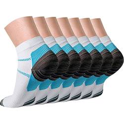 Gcbiger Kompressionssocken für Damen und Herren (7 Paar), Plantarfasziitis-Socken zur Schmerzlinderung, Knöchelunterstützung und Fußgesundheit von Gcbiger