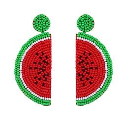 Bohemian Perlen Ohrringe,Wassermelone Ohrringe,Cute Watermelon Statement Bead Dangle Earrings,Kreative Ohr Jewery Körper Piercing Schmuck Für Frauen Mädchen Geschenk von Gdsiujf
