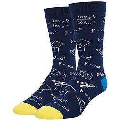 GeKLok 1 Paar Mathematische Herren-Socken mit mathematischer Formel, hohe Knöchel-Socken, Baumwolle, Sportsocken, perfekt für Outdoor und viele Anlässe, weich (dunkelblau) von GeKLok