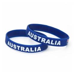 1PC Land Welt Flagge Logo Sport Silikon Armband Nationalen Fußball Fans Elastische Armbänder Armreifen Souvenir Geschenk (Color : AUSTRALIA_20cm) von GeRRiT
