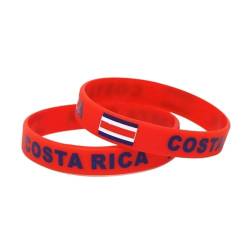 1PC Land Welt Flagge Logo Sport Silikon Armband Nationalen Fußball Fans Elastische Armbänder Armreifen Souvenir Geschenk (Color : COSTA RICA_20cm) von GeRRiT