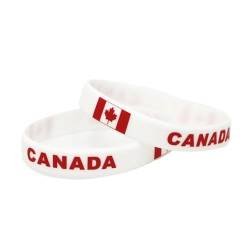 1PC Land Welt Flagge Logo Sport Silikon Armband Nationalen Fußball Fans Elastische Armbänder Armreifen Souvenir Geschenk (Color : Canada_20cm) von GeRRiT