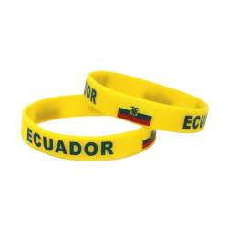 1PC Land Welt Flagge Logo Sport Silikon Armband Nationalen Fußball Fans Elastische Armbänder Armreifen Souvenir Geschenk (Color : Ecuador_20cm) von GeRRiT