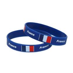 1PC Land Welt Flagge Logo Sport Silikon Armband Nationalen Fußball Fans Elastische Armbänder Armreifen Souvenir Geschenk (Color : France_20cm) von GeRRiT