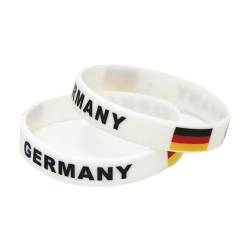 1PC Land Welt Flagge Logo Sport Silikon Armband Nationalen Fußball Fans Elastische Armbänder Armreifen Souvenir Geschenk (Color : Germany_20cm) von GeRRiT