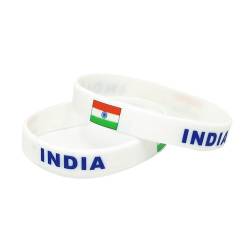 1PC Land Welt Flagge Logo Sport Silikon Armband Nationalen Fußball Fans Elastische Armbänder Armreifen Souvenir Geschenk (Color : India_20cm) von GeRRiT
