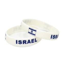 1PC Land Welt Flagge Logo Sport Silikon Armband Nationalen Fußball Fans Elastische Armbänder Armreifen Souvenir Geschenk (Color : Israel_20cm) von GeRRiT