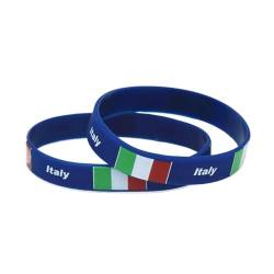 1PC Land Welt Flagge Logo Sport Silikon Armband Nationalen Fußball Fans Elastische Armbänder Armreifen Souvenir Geschenk (Color : Italy_20cm) von GeRRiT