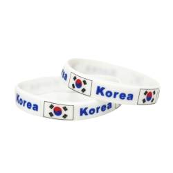 1PC Land Welt Flagge Logo Sport Silikon Armband Nationalen Fußball Fans Elastische Armbänder Armreifen Souvenir Geschenk (Color : Korea_20cm) von GeRRiT