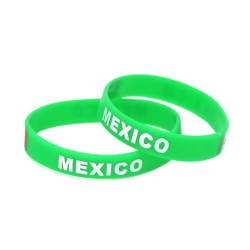 1PC Land Welt Flagge Logo Sport Silikon Armband Nationalen Fußball Fans Elastische Armbänder Armreifen Souvenir Geschenk (Color : Mexico_20cm) von GeRRiT