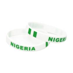 1PC Land Welt Flagge Logo Sport Silikon Armband Nationalen Fußball Fans Elastische Armbänder Armreifen Souvenir Geschenk (Color : Nigeria_20cm) von GeRRiT