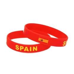 1PC Land Welt Flagge Logo Sport Silikon Armband Nationalen Fußball Fans Elastische Armbänder Armreifen Souvenir Geschenk (Color : Spain_20cm) von GeRRiT