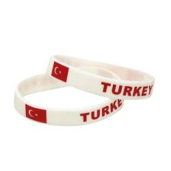 1PC Land Welt Flagge Logo Sport Silikon Armband Nationalen Fußball Fans Elastische Armbänder Armreifen Souvenir Geschenk (Color : Turkey_20cm) von GeRRiT
