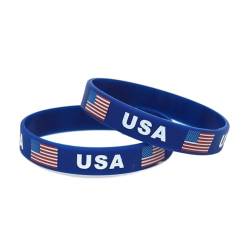 1PC Land Welt Flagge Logo Sport Silikon Armband Nationalen Fußball Fans Elastische Armbänder Armreifen Souvenir Geschenk (Color : USA_20cm) von GeRRiT