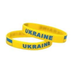 1PC Land Welt Flagge Logo Sport Silikon Armband Nationalen Fußball Fans Elastische Armbänder Armreifen Souvenir Geschenk (Color : Ukraine_20cm) von GeRRiT
